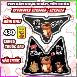 Combo Tem Dán Nhựa Nhám Vario 2018-2021 Dán Trang Trí Mẫu Capybara Decal Nhãn dán