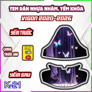 Bộ Tem Dán Trang Trí Yếm Khóa Nhựa Nhám VISION 2020-2026 - Decal Sticker Bảo Vệ Chống trầy chống nước-chống trầy .