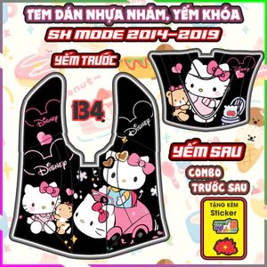 Combo Tem Dán Yếm Khóa Nhựa Nhám SH MODE 2014-2019 Dán trang trí Che Trầy Decal Nhãn Dán