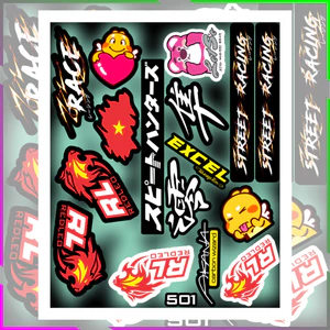 Sticker Tem Xe Nhiều Mẫu Mã Decal PVC Tem Bóng với Thiết Kế Độc Đáo và Hình Ảnh Sắc Nét