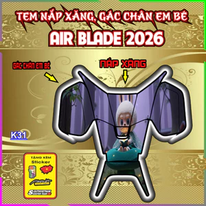 Decal Tem Nắp Xăng Gác Chân Em Bé Air Blade AB 2026 Bảo Vệ Chống Trầy Xước tăng thẩm mỹ