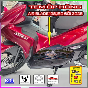 "Decal Trang Trí Gác Chân - Tem Ốp Hông cho Airblade 125-160 đời 2023-2026"