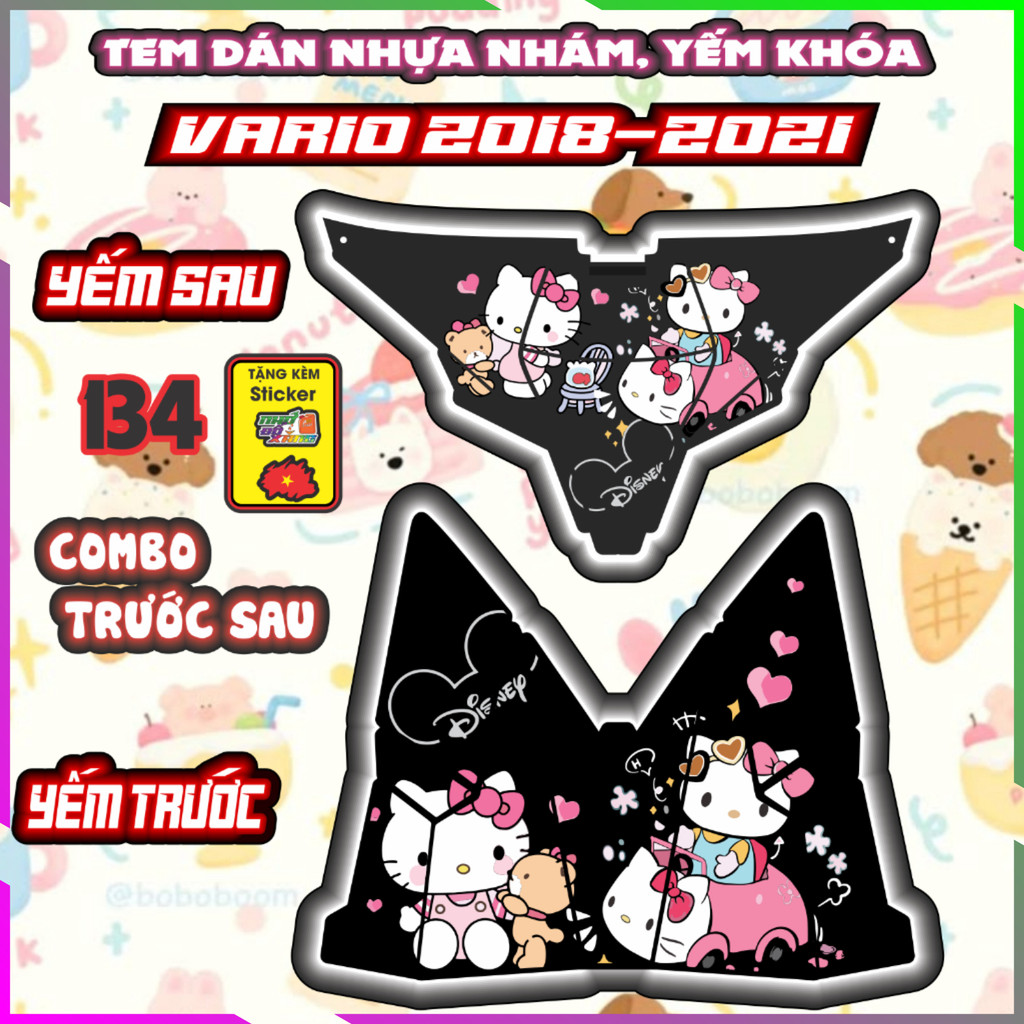 Combo Tem Dán Yếm Khóa Nhựa Nhám VARIO 2018-2021 Dán trang trí Che Trầy Decal Nhãn Dán