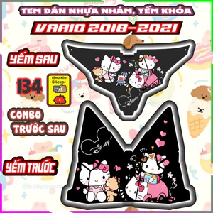 Combo Tem Dán Yếm Khóa Nhựa Nhám VARIO 2018-2021 Dán trang trí Che Trầy Decal Nhãn Dán