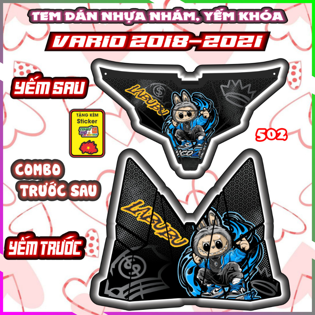 Combo Tem Dán Yếm Khóa Nhựa Nhám VARIO 2018-2021 Dán trang trí Che Trầy Decal Nhãn Dán