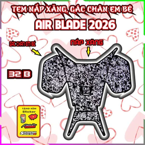 Combo Tem Dán Nắp Xăng Gác Chân Em Bé AB 2026 Dán Trang Trí Chống Trầy decal Nhãn Dán