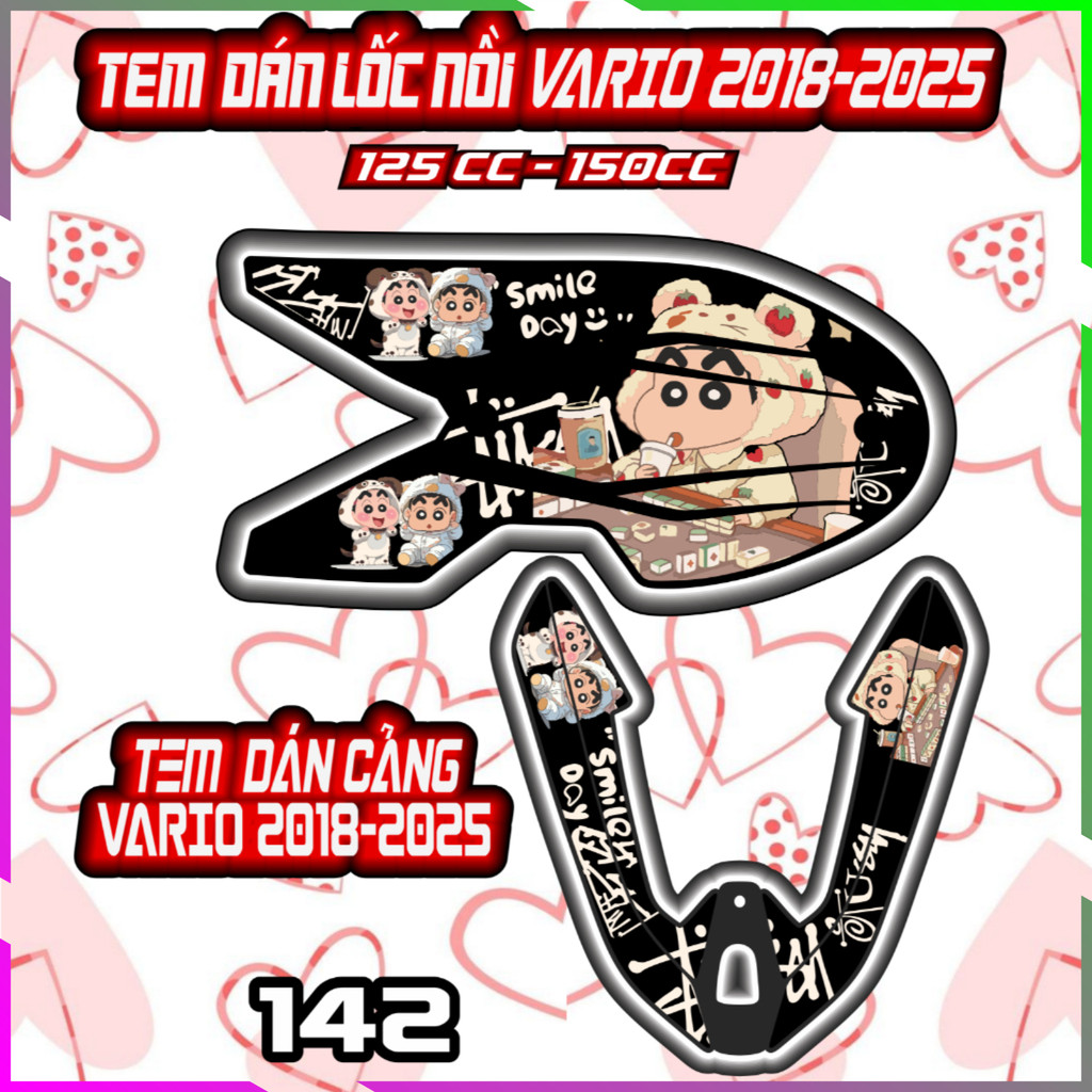 Combo Tem Dán Cảng Lốc Nồi  Vario 2018-2025 Dán Trang Trí Shin Bút Chì Nhãn Dán Decal