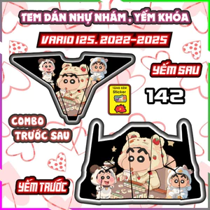Combo Tem Yếm Nhựa Nhám Vario 2022-2025 Dán Trang Trí Shin Bút Chì Decal Nhãn Dán