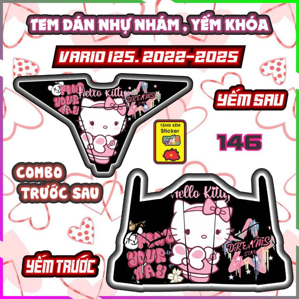 Combo Tem Yếm Nhựa Nhám Vario 2022-2025 Dán Trang Trí Shin Bút Chì Decal Nhãn Dán