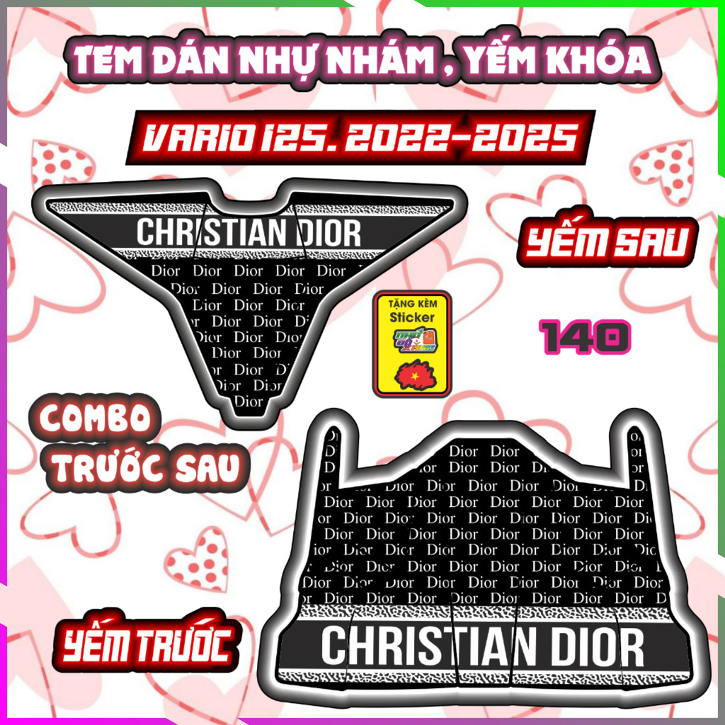 Combo Tem Yếm Nhựa Nhám Vario 2022-2025 Dán Trang Trí Shin Bút Chì Decal Nhãn Dán