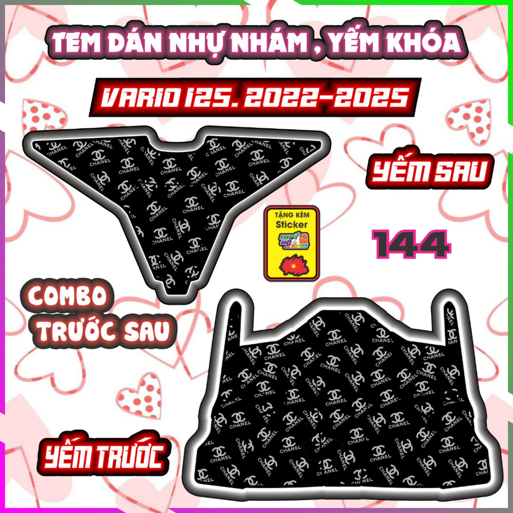 Combo Tem Yếm Nhựa Nhám Vario 2022-2025 Dán Trang Trí Shin Bút Chì Decal Nhãn Dán