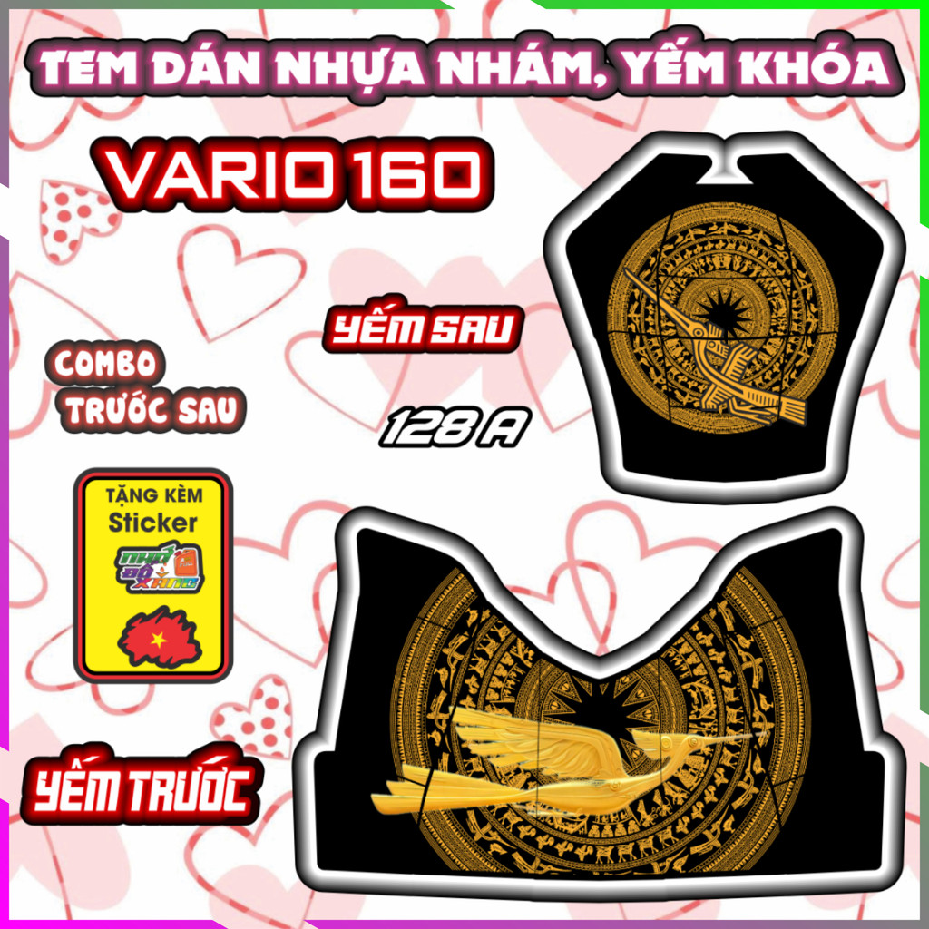 Combo Tem Yếm Nhựa Nhám Vario 160 Dán Tráng Trí Chống Trầy Nhiều Mẫu Decal nhãn dán