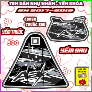 Tem Nhựa Nhám sh 2017-2019 Phối Đủ Màu Decal Tem Xe sh Nhãn Dán pvc 3 Lớp Chống Nước Co Giãn 4 Chiều