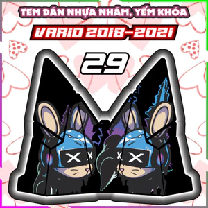 Tem dán yếm nhựa nhám VARIO 2018-2021 gấu dâu doreamon baby three nhãn dán decal sticker