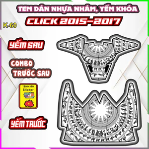 Bộ Tem Dán Yếm Khóa Nhựa Nhám Click 2015-2017 - Trang Trí Chống Trầy Decal Dán Nhãn Thời Trang