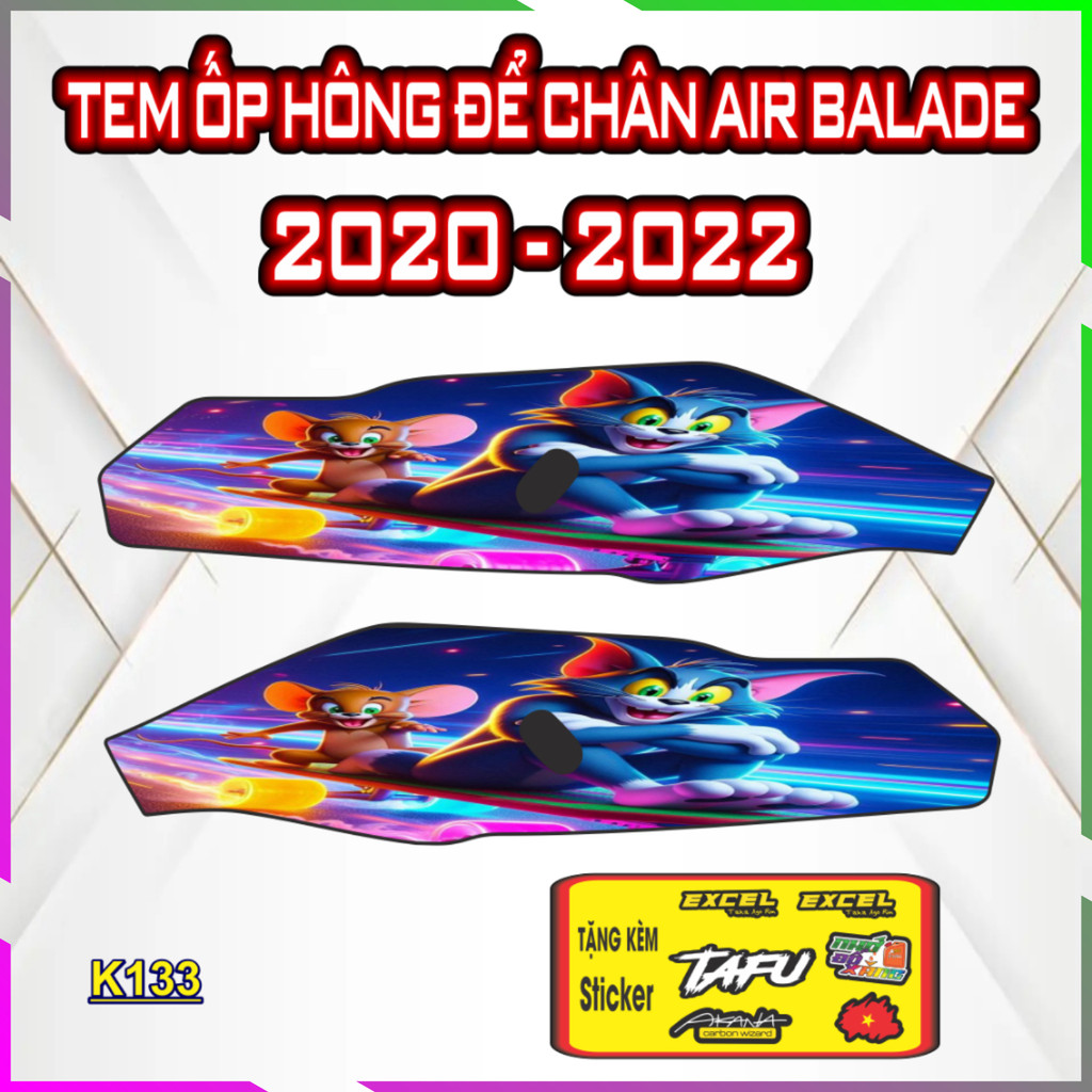 Tem Dán Nhựa Nhám Ốp Hông Đế Chân AIR BLADE Đời 2020-2022 Trang Trí Chống Trầy Tăng Thẩm Mỹ , tạo điểm nhấn