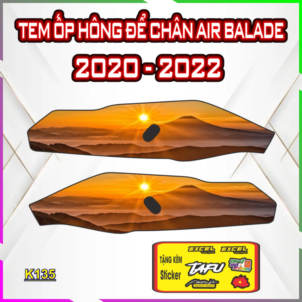 Tem Dán Nhựa Nhám Ốp Hông Đế Chân AIR BLADE Đời 2020-2022 Trang Trí Chống Trầy Tăng Thẩm Mỹ , tạo điểm nhấn