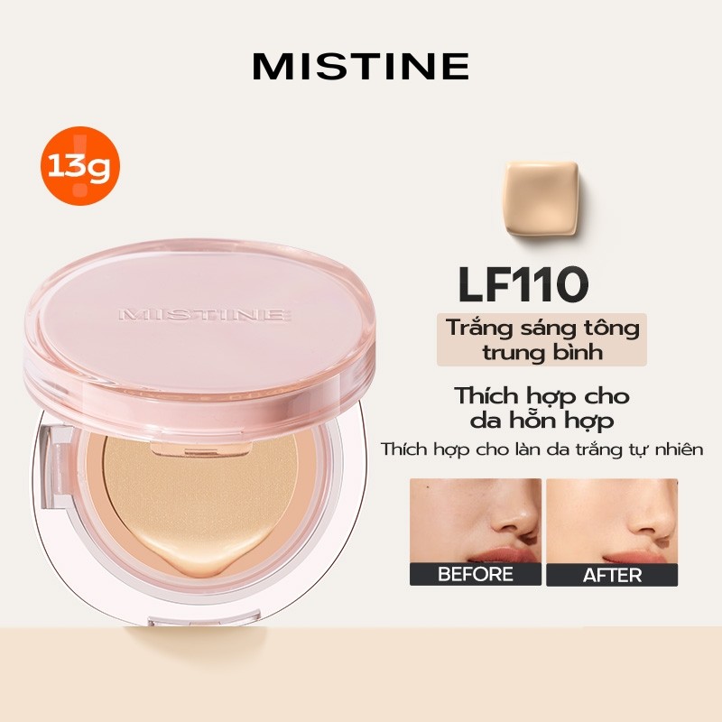 MISTINE Cushion Cầu Vồng Xiêm La 12H – Kiềm Dầu Suốt Ngày, Lâu Trôi, Chống Nước & Mồ Hôi – 1 Hộp Nguyên Bản 13g