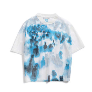 Áo Phông MISTY BLUE MESH JERSEY chính hãng Mikenco Vải Mesh Lưới Hình in |TẶNG HỘP ÁO|