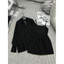 Sét bộ blazer nữ mặc đi chơi chất đũi vân mây áo lót croprop hai dây kèm áo khoác sơmi tay dài mix quần đùi thời trang.