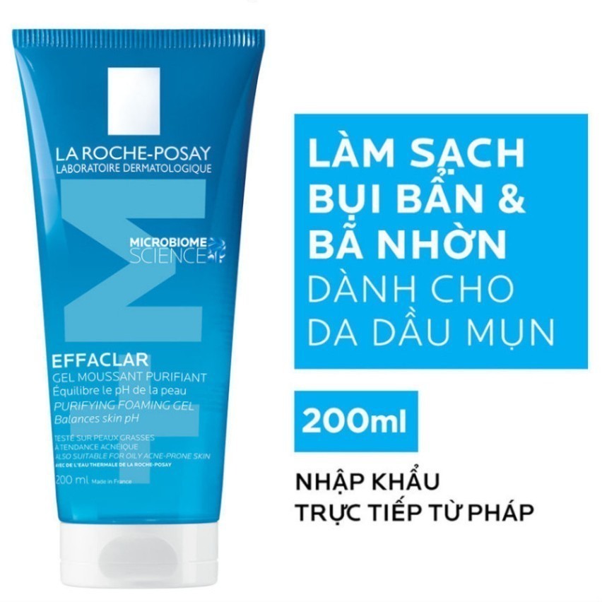 [Chính Hãng] Sữa Rửa Mặt Tạo Bọt La Roche Posay Effaclar Foarming Gel 400ml và 200ml Sola