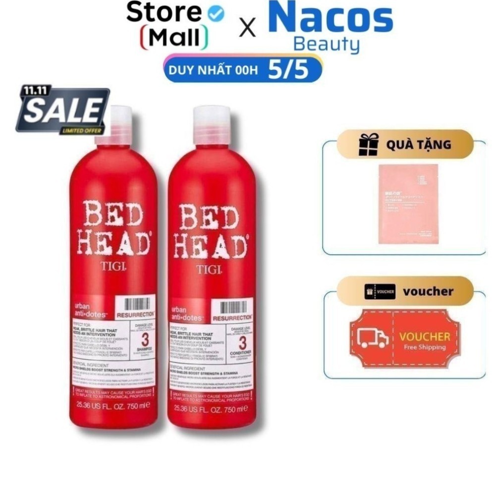 Dầu Gội Xả Tigi Đỏ Bed Head Phục Hồi Cấp Độ 3 - 750ml Cặp Dầu Gội Đầu Xả Phục Hồi Tóc Hư Tổn Sola Shop