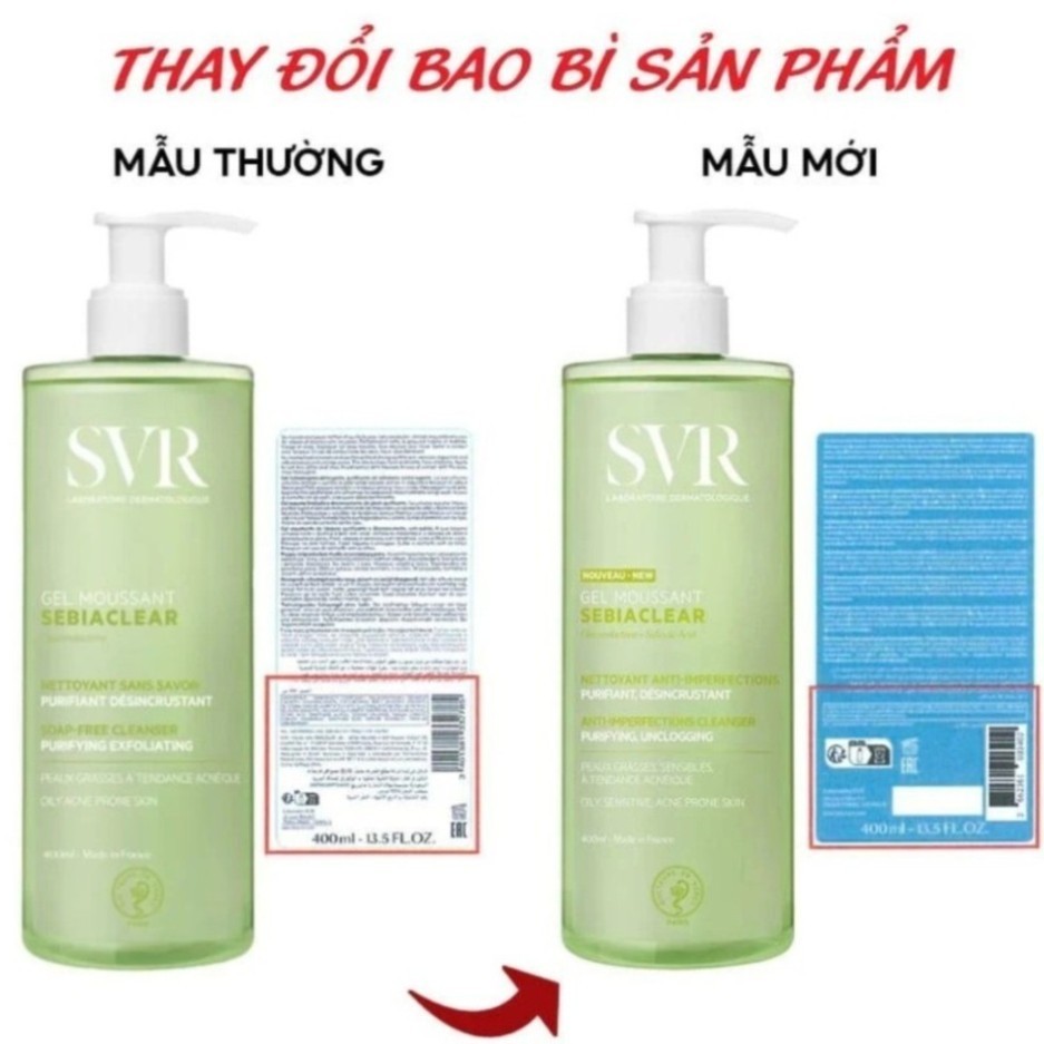 Sữa Rửa Mặt SVR Cho Da Dầu Mụn SVR Sebiaclear Gel Moussant 200ml 400ml