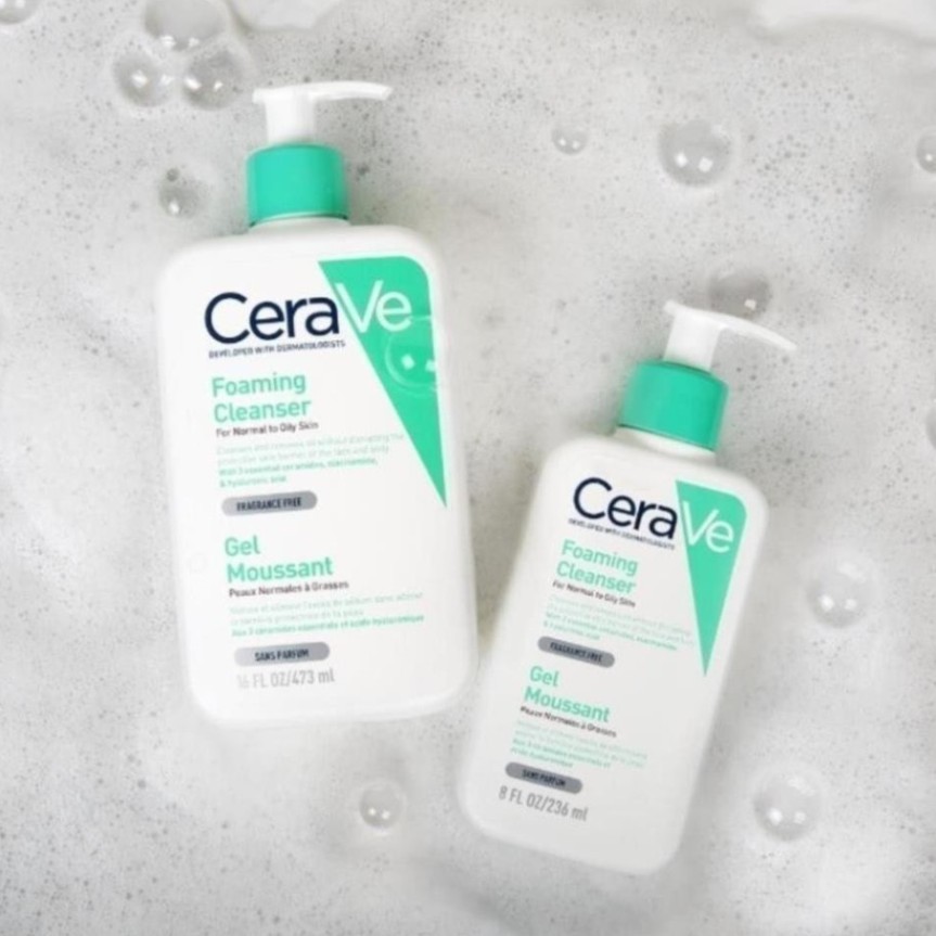 [Shop Mall] Sữa Rửa Mặt CERAVE Foarming & Hydrating Facial Cleanser Sạch Sâu, Dưỡng Ẩm 236ML 473ML