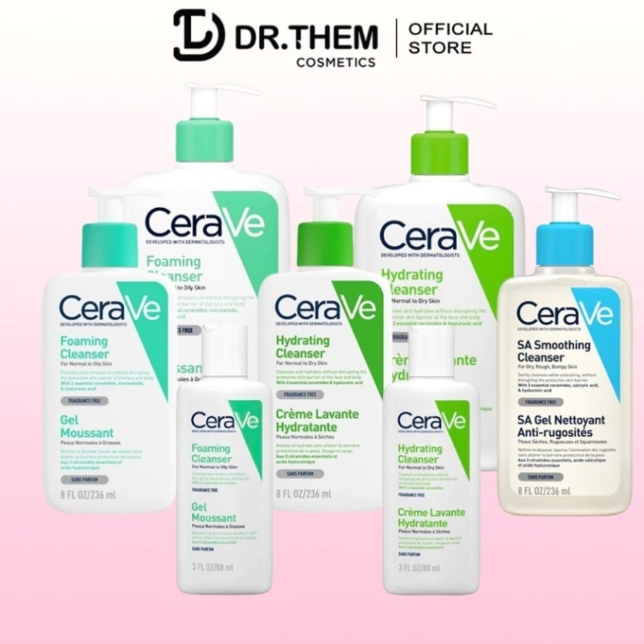 Sữa Rửa Mặt CERAVE Foarming & Hydrating Facial Cleanser Sạch Sâu, Dưỡng Ẩm 236ML 473ML Sola Shop