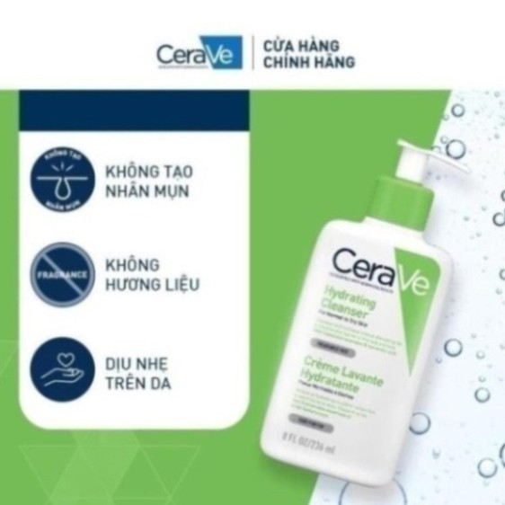 Sữa Rửa Mặt CERAVE Foarming & Hydrating Facial Cleanser Sạch Sâu, Dưỡng Ẩm