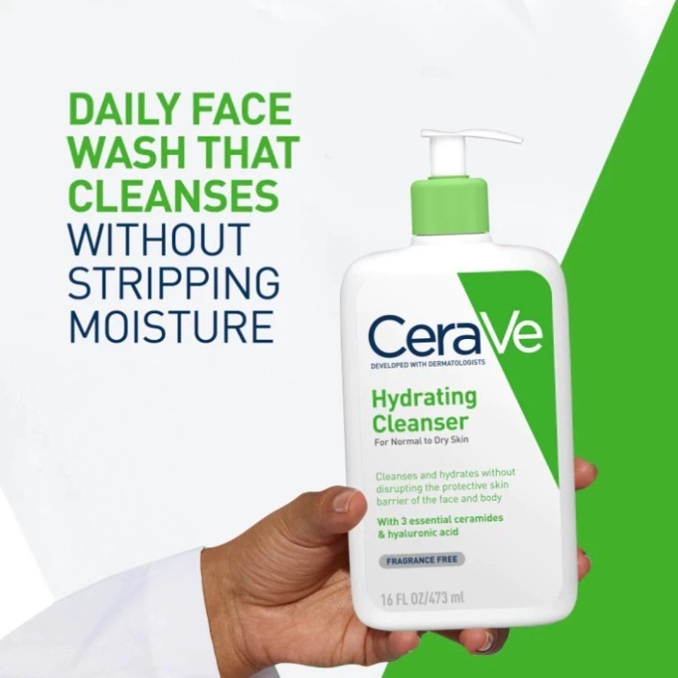 Sữa Rửa Mặt CERAVE Foarming & Hydrating Facial Cleanser Sạch Sâu, Dưỡng Ẩm 236ML 473ML