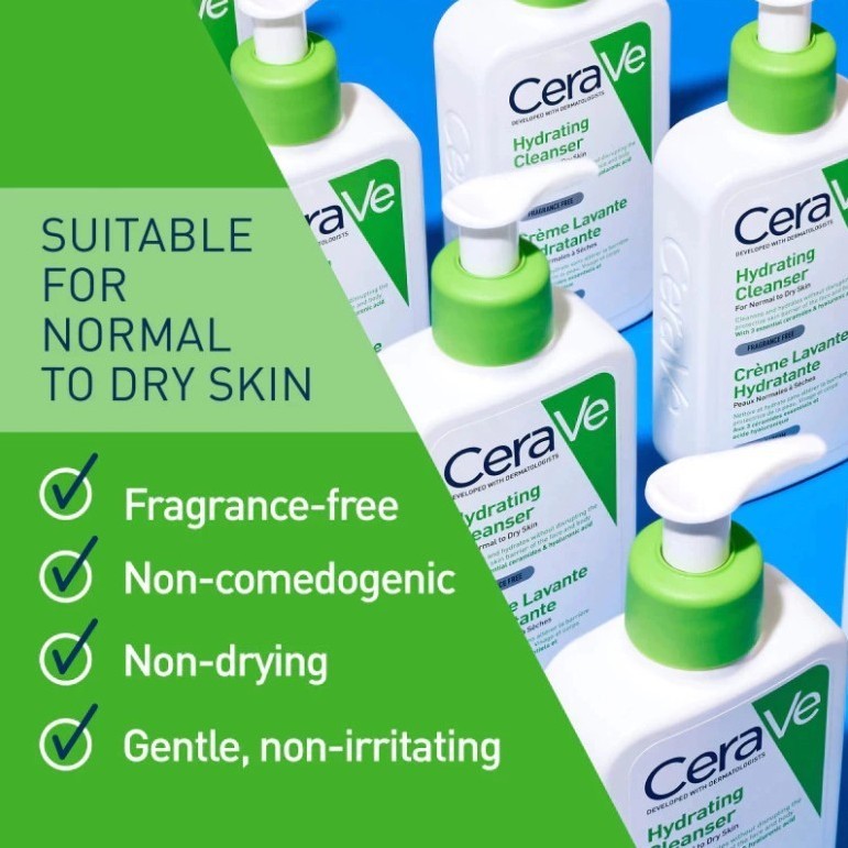 Sữa Rửa Mặt CERAVE Foarming & Hydrating Facial Cleanser Sạch Sâu, Dưỡng Ẩm 236ML 473ML