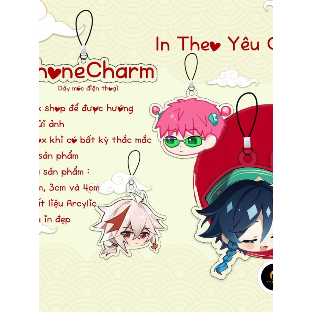 Móc Treo Điện Thoại - Phonecharm In Theo Yêu Cầu Chất Liệu Acrylic Phụ Kiện Làm Quà Tặng