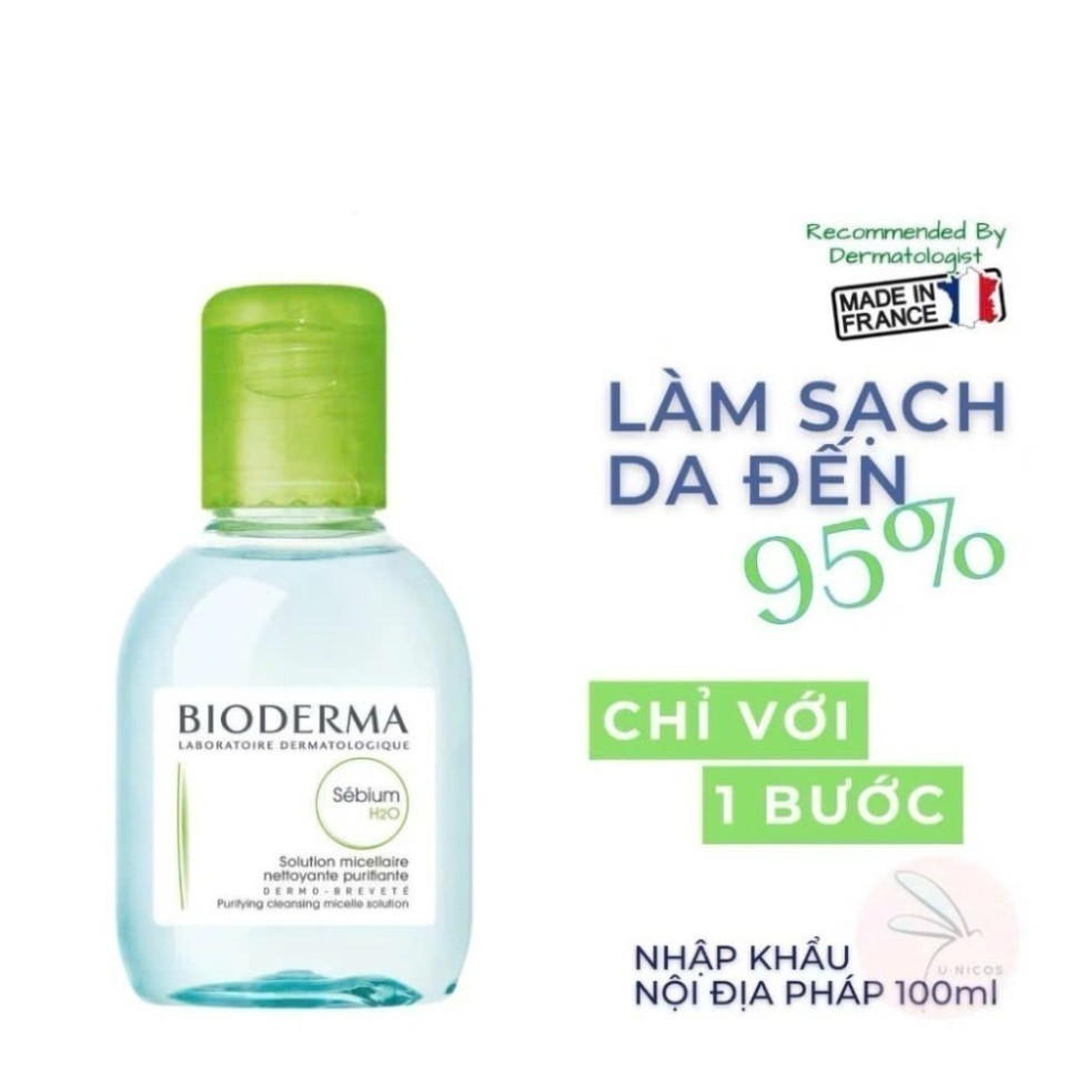 Nước Tẩy trang Bioderma Sensibio + Sebium H2O Sạch Sâu, Dịu Nhẹ Cho Da Nhạy Cảm, Da Dầu 100ml 500ml Sola Shop