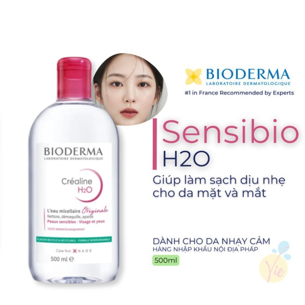 Nước Tẩy trang Bioderma Sensibio + Sebium H2O Sạch Sâu, Dịu Nhẹ Cho Da Nhạy Cảm, Da Dầu 100ml 500ml Sola Shop