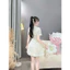 Đầm tiểu thư thời trang Nữ sang chảnh chất ren tay ngắn cổ tròn đính nơ bo eo nhẹ nhàng váy ngắn xòe nữ tính