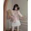 Set váy thời trang nữ chất thun gân kèm áo khóac ngoài kín đáo phối chân váy trắng tuyết mưa trẻ trung năng động
