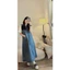 Set yếm váy thời trang nữ chất jeans dày dặn yếm 2 dây mảnh dáng dài kèm áo lót thun tay ngắn cổ tròn xinh xinh