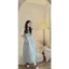 Set yếm váy thời trang nữ chất jeans dày dặn yếm 2 dây mảnh dáng dài kèm áo lót thun tay ngắn cổ tròn xinh xinh