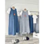 Set yếm váy thời trang nữ chất jeans dày dặn yếm 2 dây mảnh dáng dài kèm áo lót thun tay ngắn cổ tròn xinh xinh