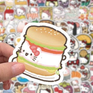 100 Chiếc Hoạt Hình Thực Phẩm Hello Kitty Graffiti Dán Cho Hành Lý Ốp Lưng Điện Thoại Laptop Notebook Đề Can Trẻ Em Tặng