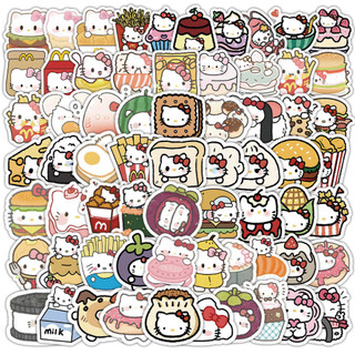 100 Chiếc Hoạt Hình Thực Phẩm Hello Kitty Graffiti Dán Cho Hành Lý Ốp Lưng Điện Thoại Laptop Notebook Đề Can Trẻ Em Tặng