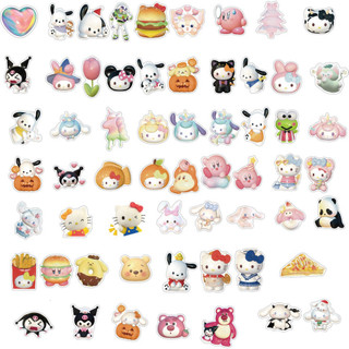 Bộ 60 Miếng Dán 3d Hình sanrio hellokitty mymelody cinnamoroll pochacco Cho laptop / Điện Thoại / notebook