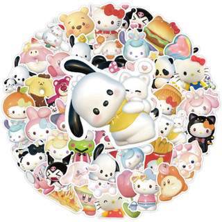 Bộ 60 Miếng Dán 3d Hình sanrio hellokitty mymelody cinnamoroll pochacco Cho laptop / Điện Thoại / notebook