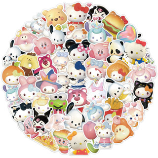 Bộ 60 Miếng Dán 3d Hình sanrio hellokitty mymelody cinnamoroll pochacco Cho laptop / Điện Thoại / notebook