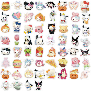 Bộ 60 Miếng Dán 3d Hình sanrio hellokitty mymelody cinnamoroll pochacco Cho laptop / Điện Thoại / notebook