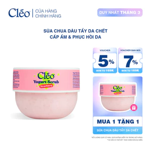 Sữa Chua Tẩy Tế Bào Chết Yogurt Strawberry Cleo Làm Sạch Dịu Nhẹ, Cấp Ẩm Sâu Cho Da 200ml