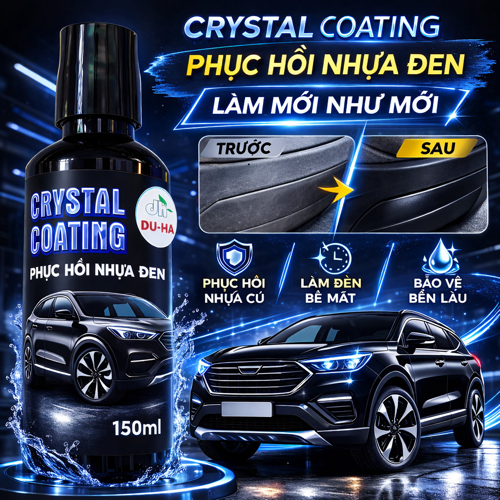 [Hỏa Tốc HCM] Dung Dịch Phục Hồi Nhựa DUHA 150ml –  Làm Mới Nhựa Xe Ô Tô Xe Máy, Làm Đen Nhựa Bạc Màu
