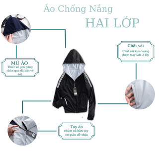 Áo khoác chống nắng nam nữ 2 lớp mặc được 2 mặt chất vải thun thông hơi có giãn 4 chiều- ROSE GOLD