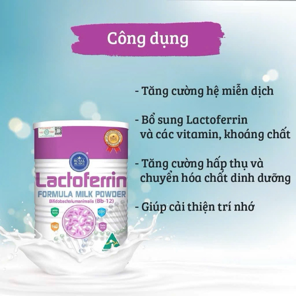 Chính Hãng -  Sữa Hoàng Gia Úc Lactoferrin hồng hộp 50 gói hỗ trợ bé tăng đề kháng ăn ngon tăng cân